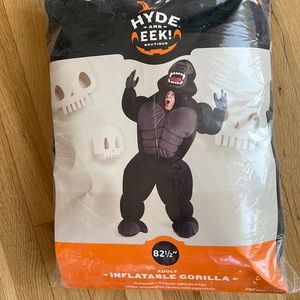 Adult gorilla inflatable costume (my tween children fit in it as well)